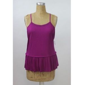 NWT OLD NAVY Strappy Rayon Violet Peplum Tank Top